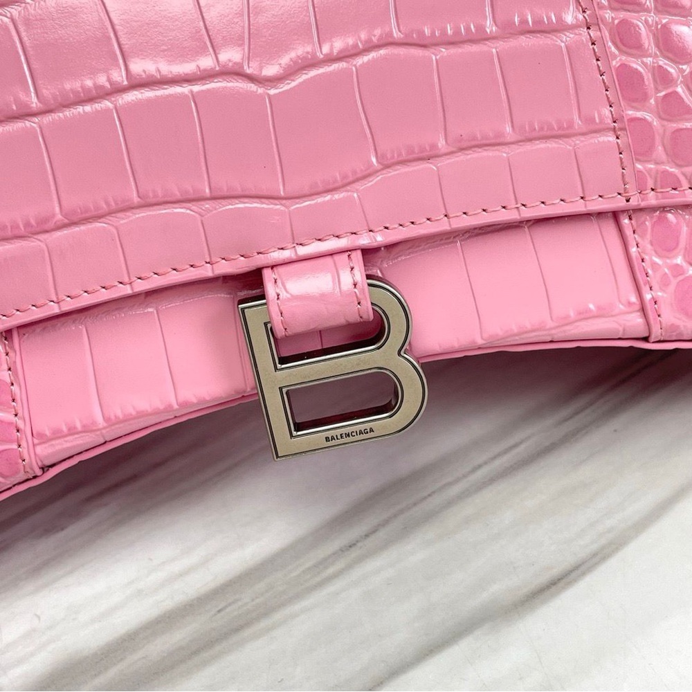Balenciaga Pink Crocodile-Embossed Handbag - Picture 5 of 5